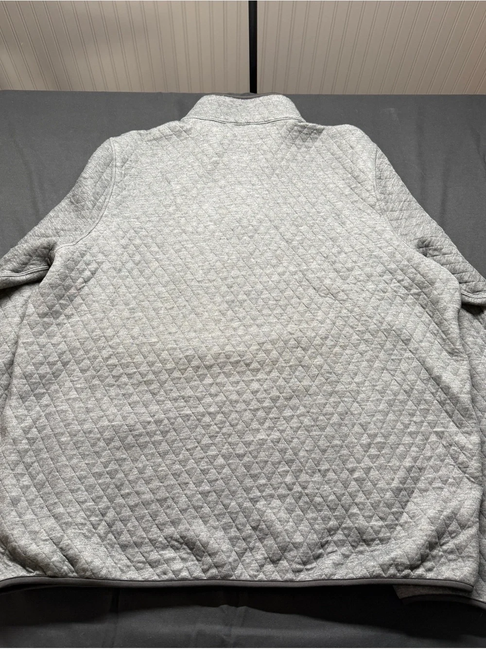 Marine Layer Quilted Light Gray Snap-Placket Pullover